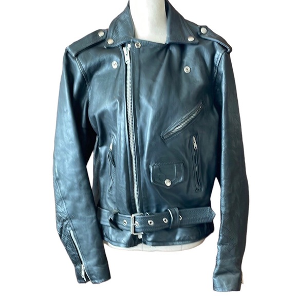 Vintage 1990 Leather Biker Jacket - Picture 3 of 12